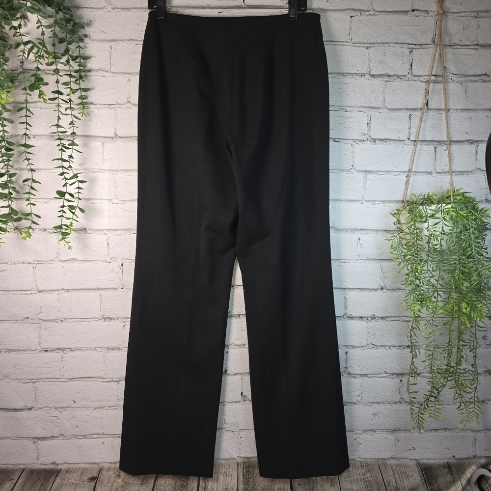 FABRIZIO GIANNI WOMENS BLACK FLAT FRONT ZIP TROUSERS SIZE 8 EUC